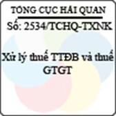 Công văn 2534/TCHQ-TXNK