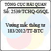 Công văn 2539/TCHQ-GSQL