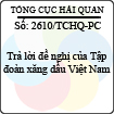 Công văn 2610/TCHQ-PC