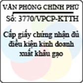 Công văn 3770/VPCP-KTTH