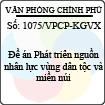 Công văn 1075/VPCP-KGVX