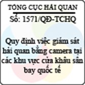 Quyết định 1571/2013/QĐ-TCHQ