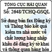 Công văn 2648/TCHQ-GSQL