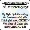 Công văn 722/VPCP-QHQT