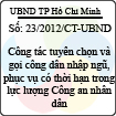 Chỉ thị 23/2012/CT-UBND