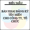 Mẫu khai đăng ký tên miền dành cho Tổ chức