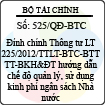 Quyết định 525/QĐ-BTC