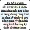 Thông tư số 03/2013/TT-BXD