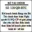 Quyết định 128/QĐ-BTC