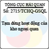 Công văn 2715/TCHQ-GSQL