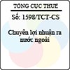 Công văn 1598/TCT-CS
