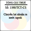 Công văn 1598/TCT-CS