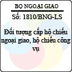 Công văn 1810/BNG-LS