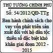 Quyết định 54/2012/QĐ-TTg