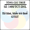 Công văn 1498/TCT-DNL