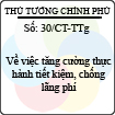 Chỉ thị 30/CT-TTg