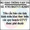 Công văn 4792/BGTVT-KHĐT