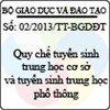 Thông tư số 02/2013/TT-BGDĐT