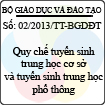 Thông tư số 02/2013/TT-BGDĐT