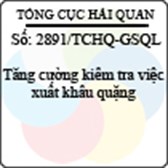 Công văn 2891/TCHQ-GSQL