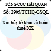 Công văn 2905/TCHQ-GSQL