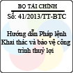 Thông tư 41/2013/TT-BTC