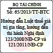 Thông tư 65/2013/TT-BTC