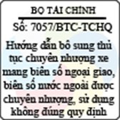 Công văn 7057/BTC-TCHQ