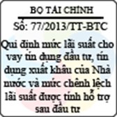 Thông tư 77/2013/TT-BTC