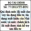 Thông tư 77/2013/TT-BTC