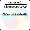 Nghị định 05/1999/NĐ-CP