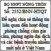 Công văn 2552/2013/BNN-HTQT