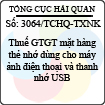 Công văn 3064/TCHQ-TXNK