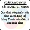 Thông tư 13/2013/TT-NHNN