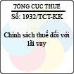 Công văn 1932/TCT-KK