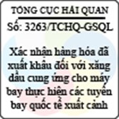 Công văn 3263/TCHQ-GSQL