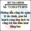 Thông tư 72/2013/TT-BTC