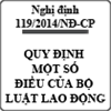Nghị định về tăng quyền cho người khiếu nại về lao động số 119/2014/NĐ-CP