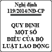 Nghị định về tăng quyền cho người khiếu nại về lao động số 119/2014/NĐ-CP