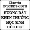 Công văn 39/BGDĐT-GDTH tổng hợp đánh giá và khen thưởng HS tiểu học theo TT 30/2014/TT-BGDĐT