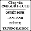 Công văn 69/BGDĐT-TCCB