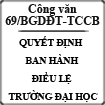 Công văn 69/BGDĐT-TCCB