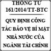 Thông tư 161/2014/TT-BTC