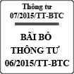 Thông tư số 07/2015/TT-BTC