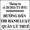 Thông tư hướng dẫn thi hành luật quản lý thuế số 28/2011/TT-BTC