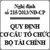 Nghị định quy định chức năng nhiệm vụ của Bộ Tài chính số 215/2013/NĐ-CP