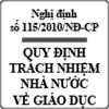 Nghị định quy định trách nhiệm quản lý nhà nước về giáo dục số 115/2010/NĐ-CP