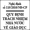 Nghị định quy định trách nhiệm quản lý nhà nước về giáo dục số 115/2010/NĐ-CP