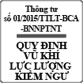 Thông tư quy định về trang bị vũ khí của lực lượng kiểm ngư số 01/2015/TTLT-BCA-BNNPTNT