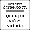 Quyết định về việc xử lý nhà đất thuộc sở hữu nhà nước số 71/2014/QĐ-TTg